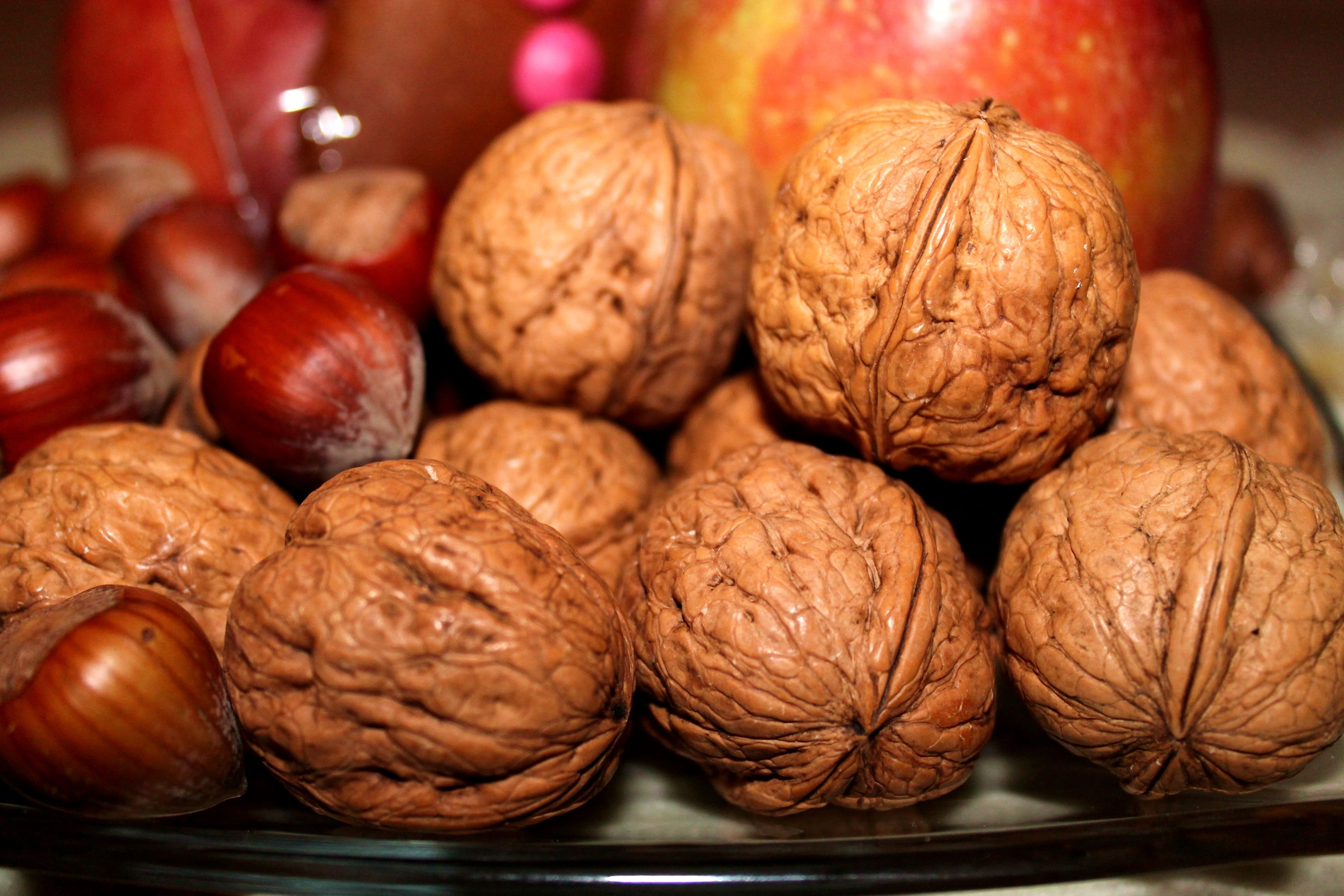 Almonds in a bowl with milk